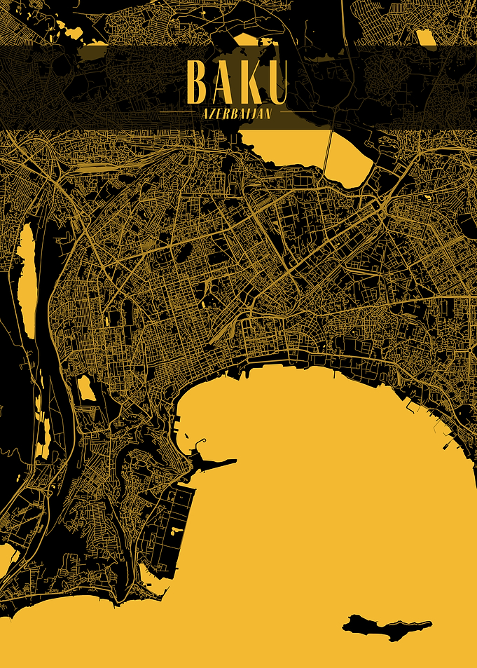 Baku Golden Map Art