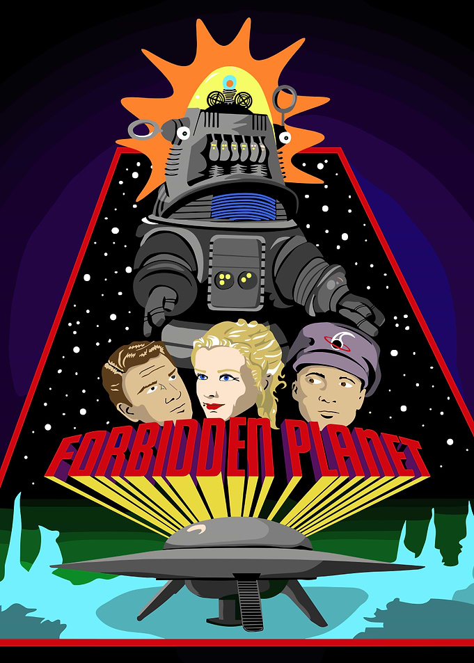 Forbidden Planet Movie Poster Illustration