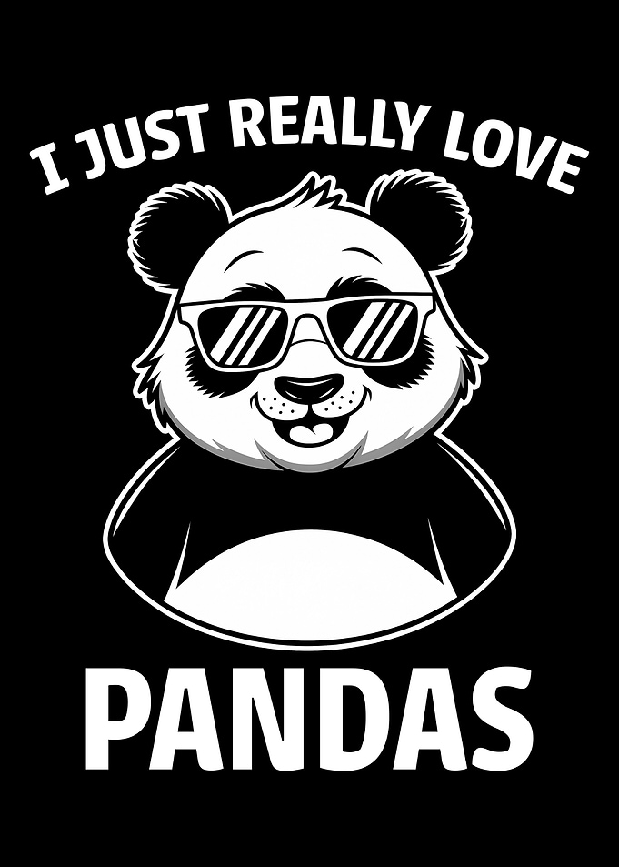 I Love Pandas Cartoon