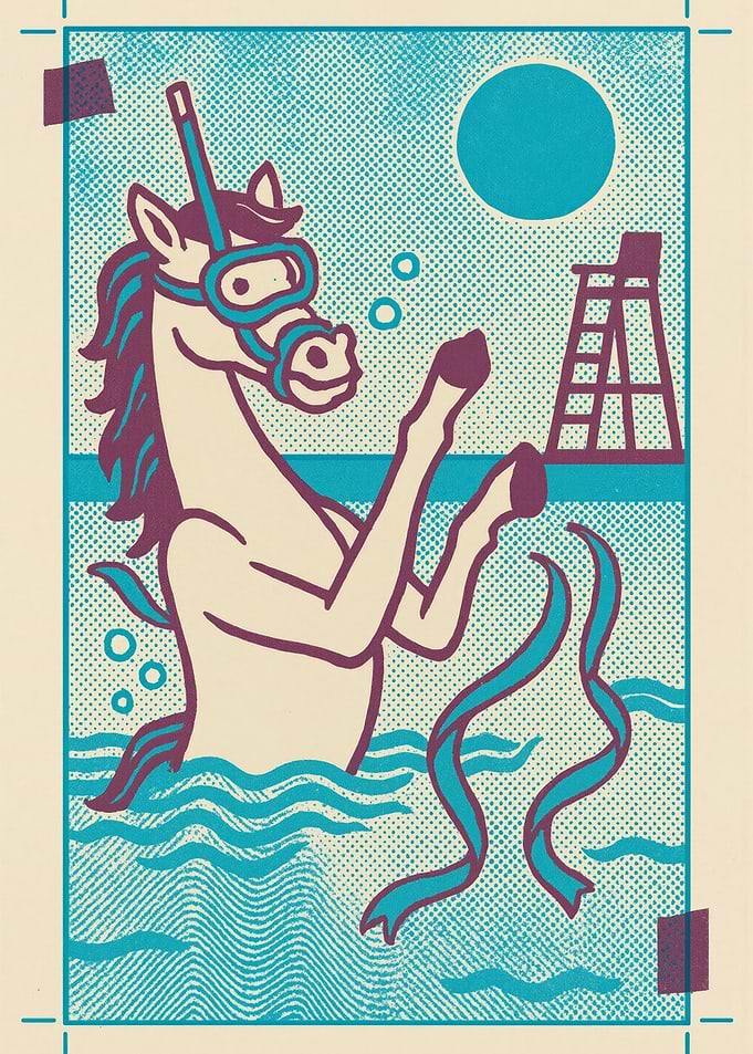 Horse Snorkeling at the Beach
