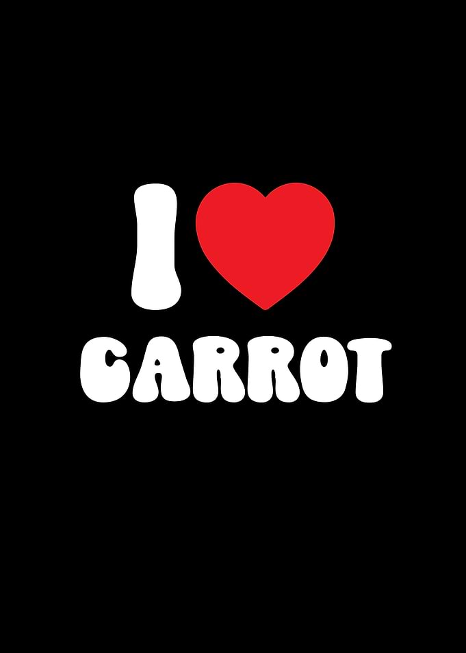 I Love Carrot Vegetable Graphic