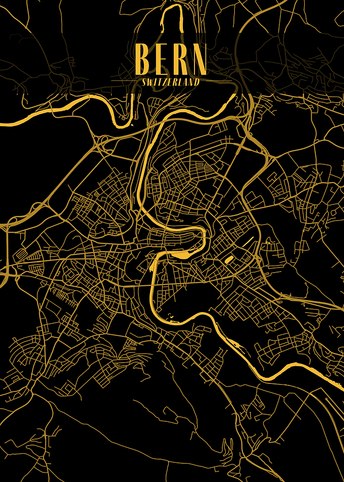 Bern Golden Map Art
