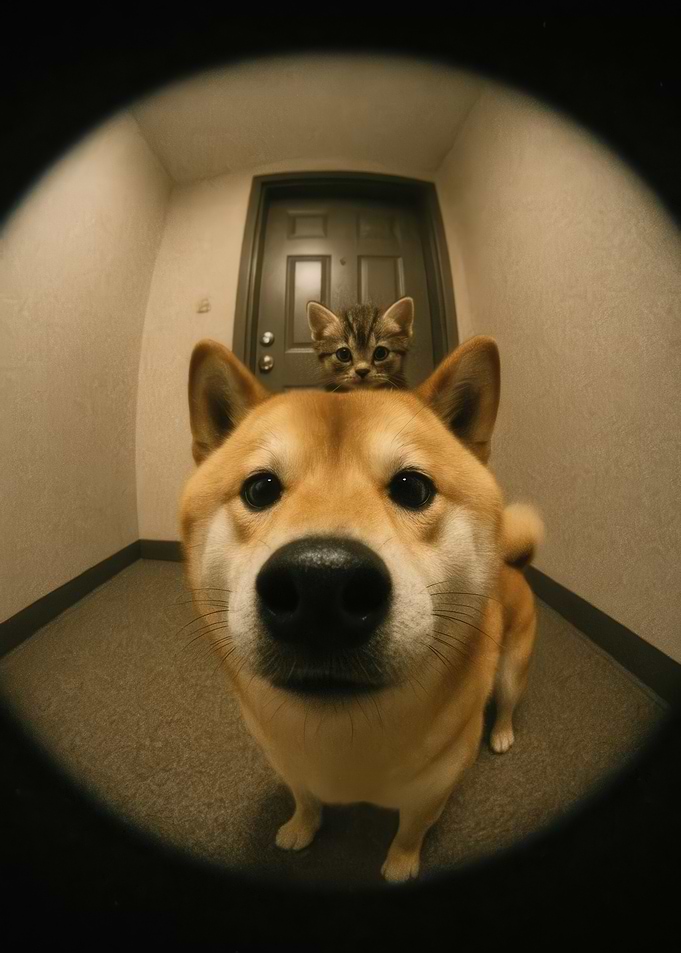 Dog and Cat Doorway View