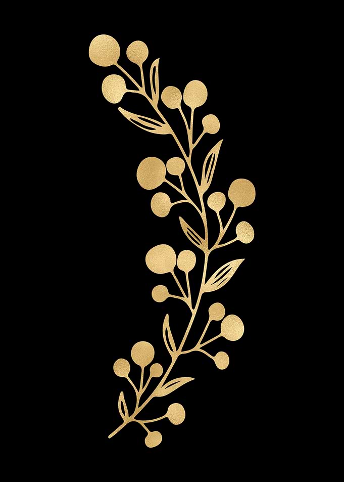 Golden Branch on Black
