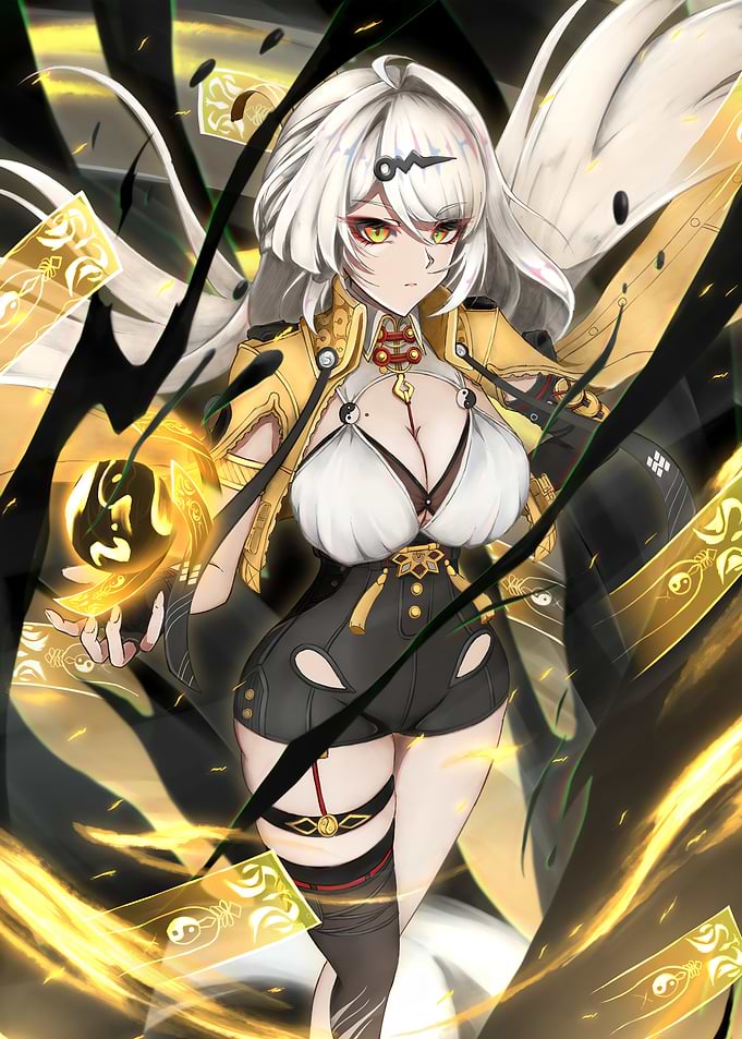 Girl with Golden Energy Ball