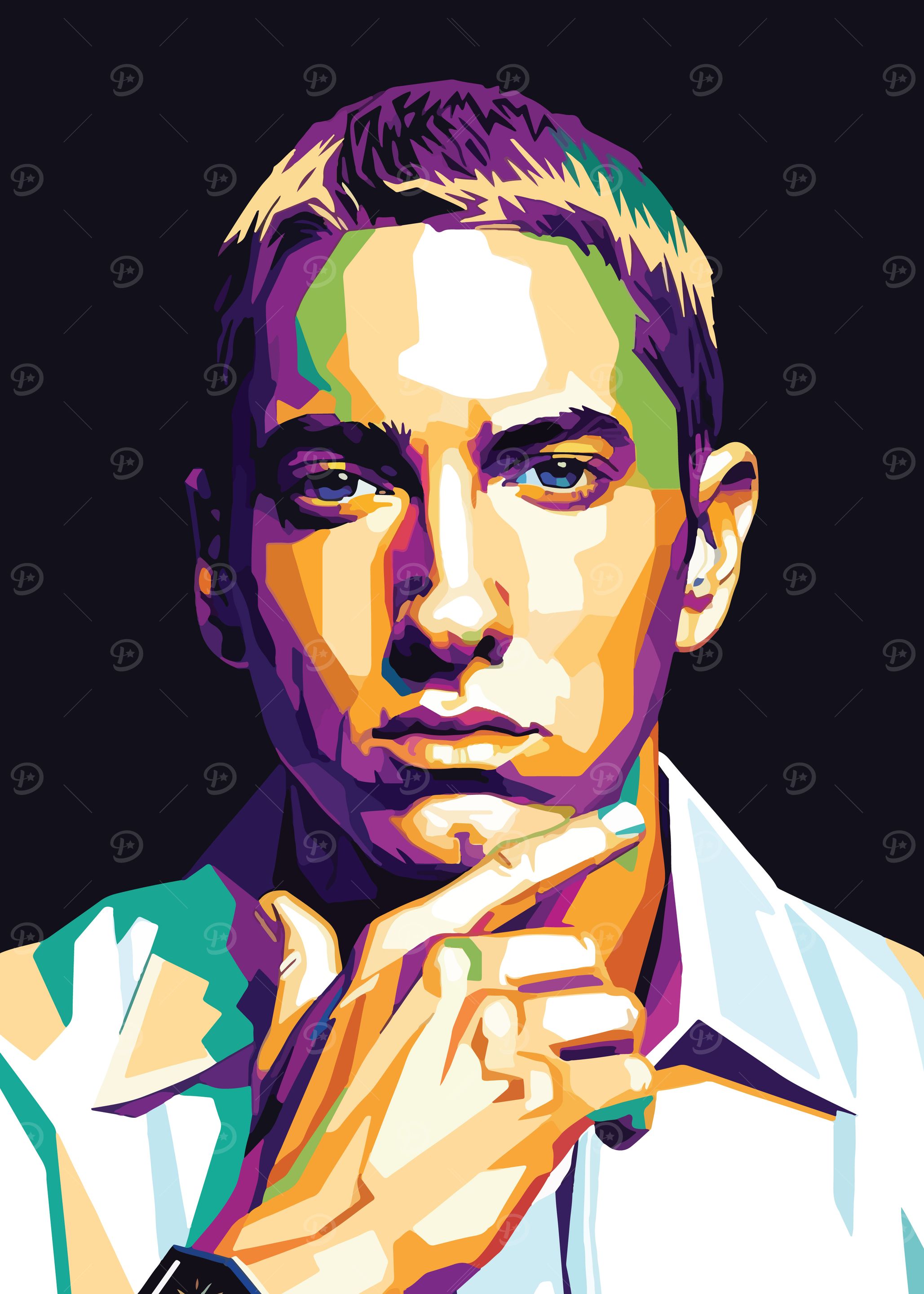 Eminem Colorful Pop Art Portrait