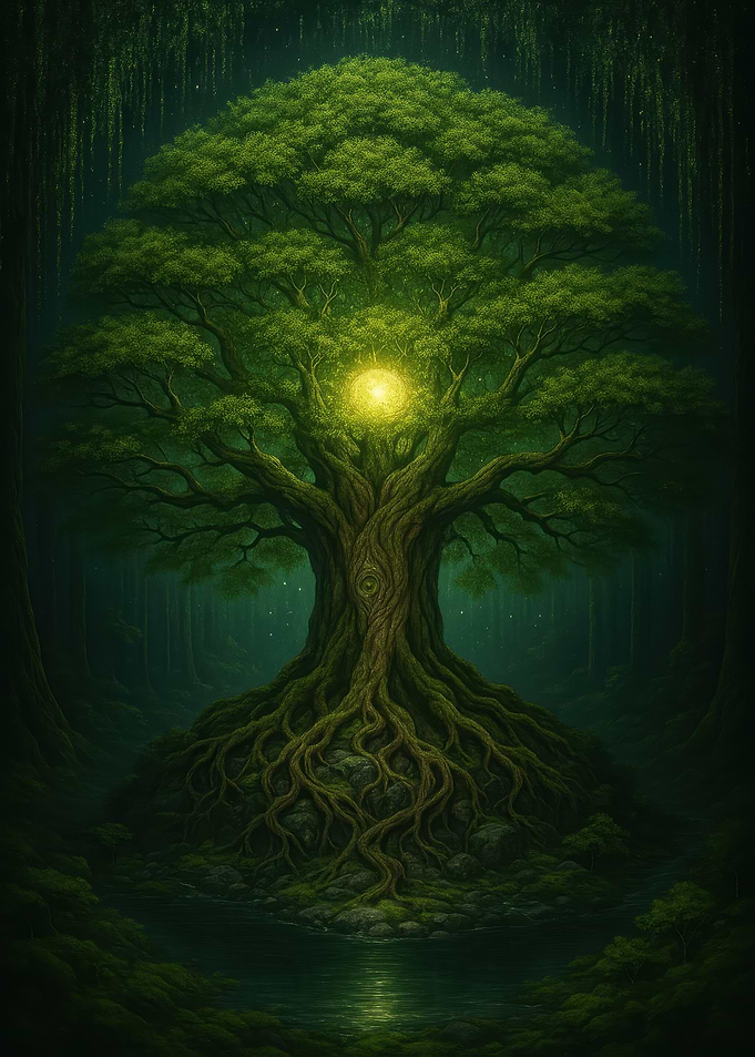 Mystical Tree of Life in Forest