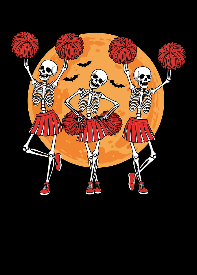 Skeleton Cheerleaders Halloween Fun
