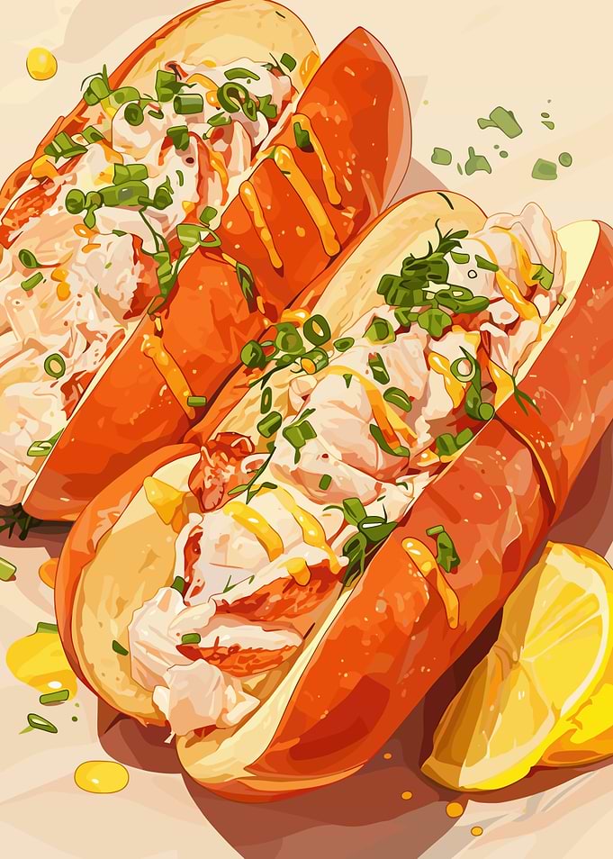 Lobster Rolls with Lemon Illustration