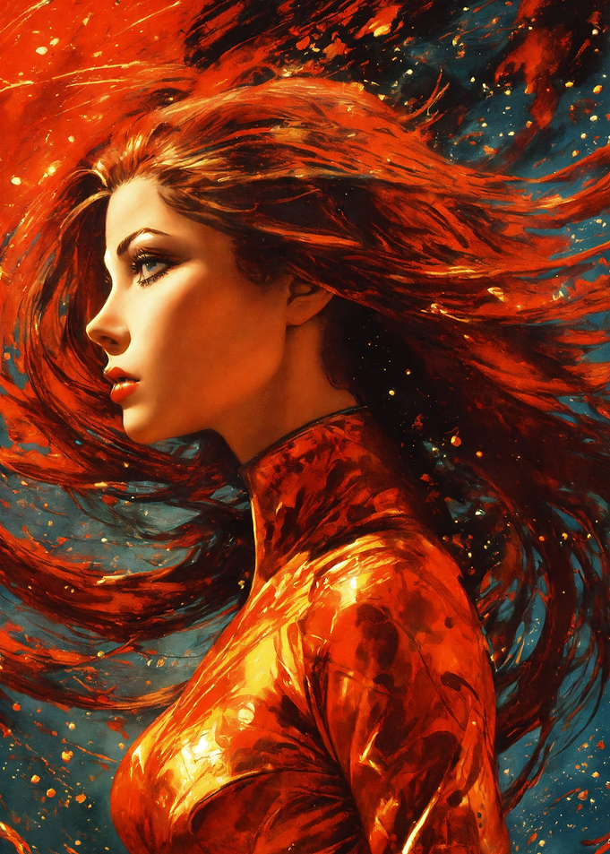 Fiery Woman Portrait