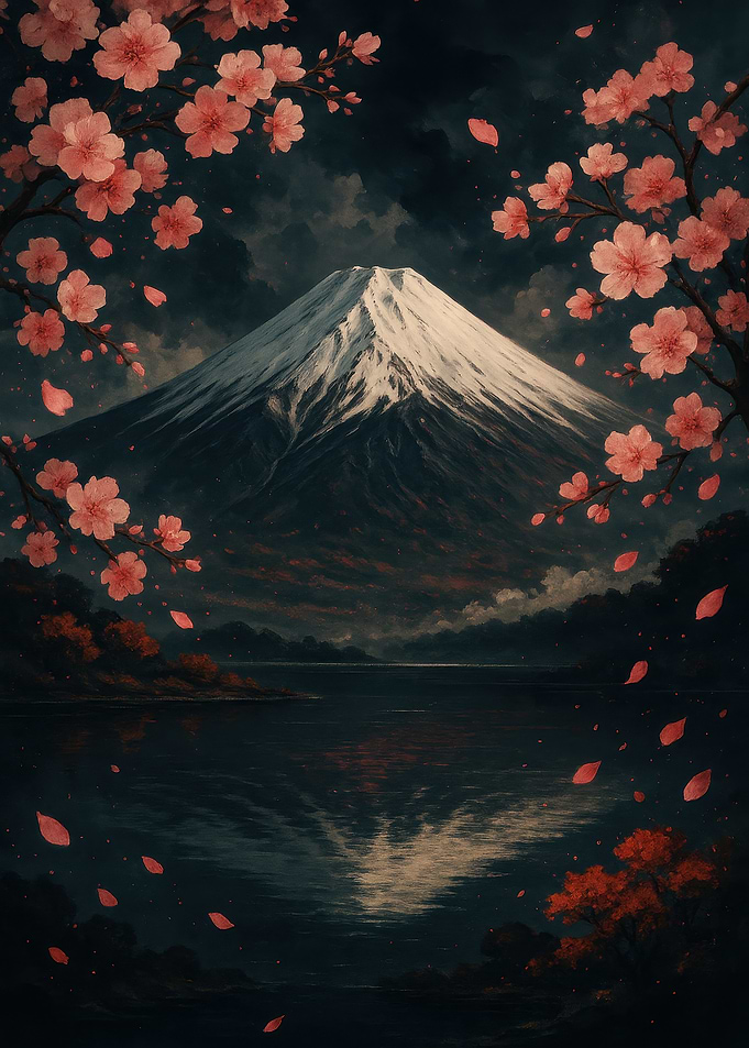 Mount Fuji with Cherry Blossoms