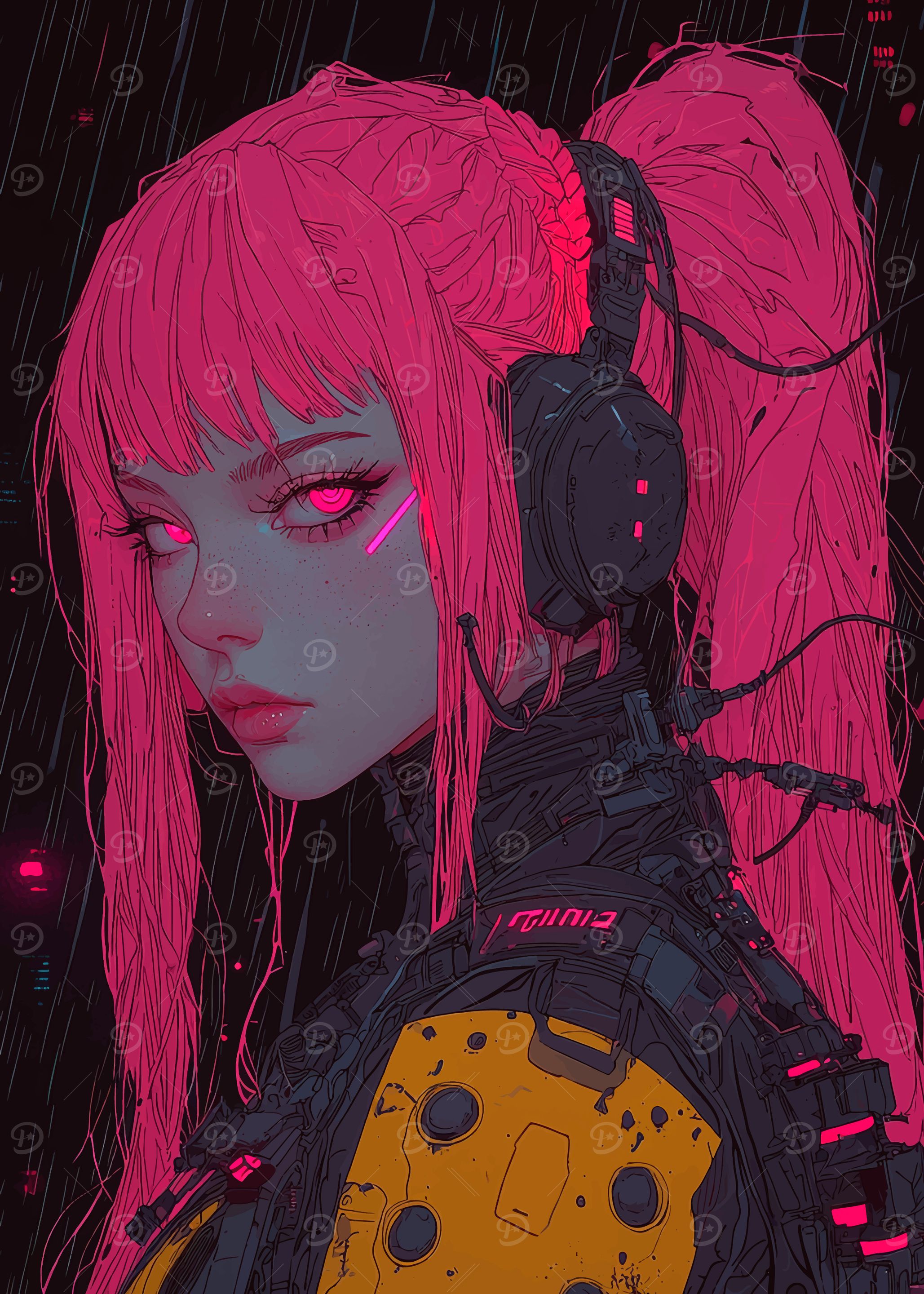 Cyberpunk Girl with Pink Hair