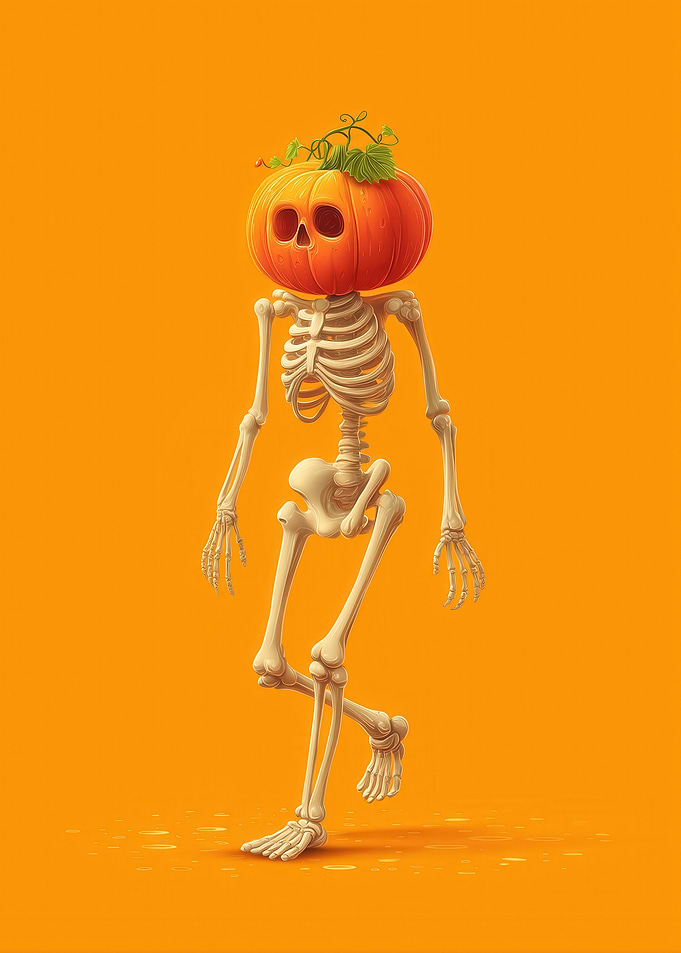 Pumpkin Head Skeleton