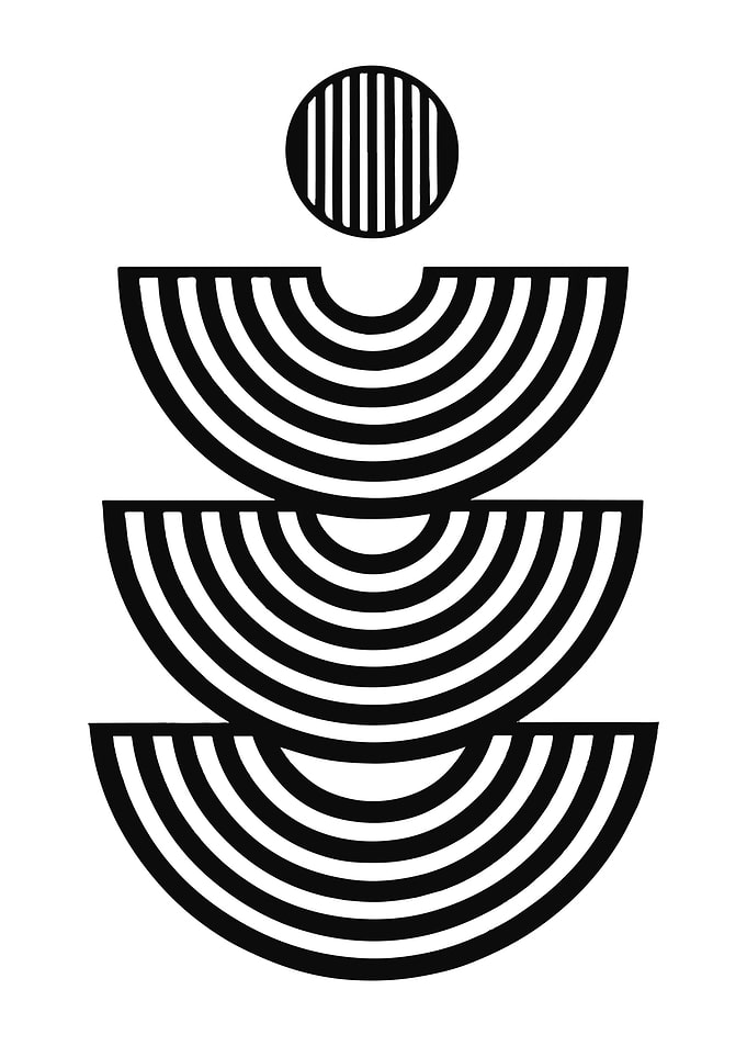 Abstract Black and White Geometric Design