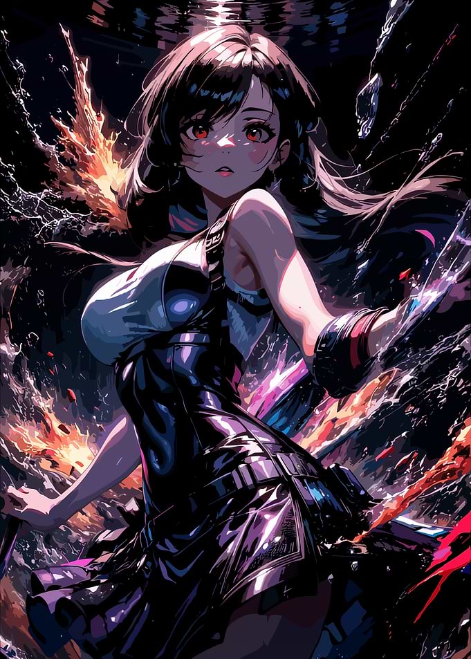 Tifa Lockhart Anime Style Digital Art