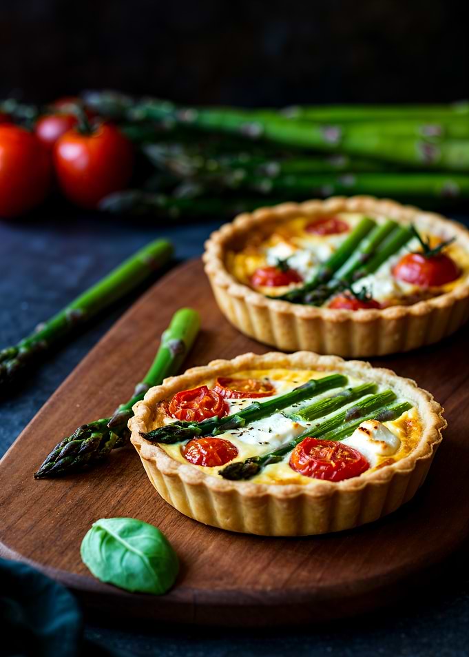 Asparagus and Tomato Quiche Tarts