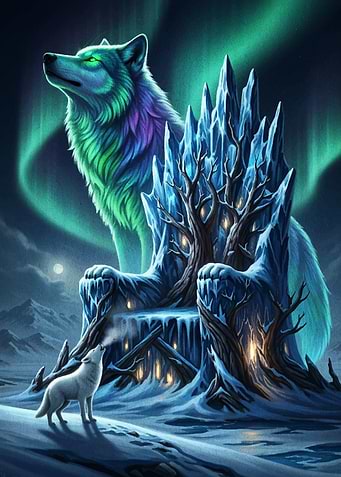 Wolf King on Ice Throne