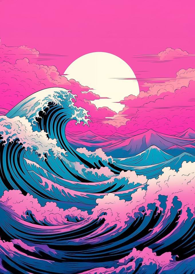 Pink Sunset Wave