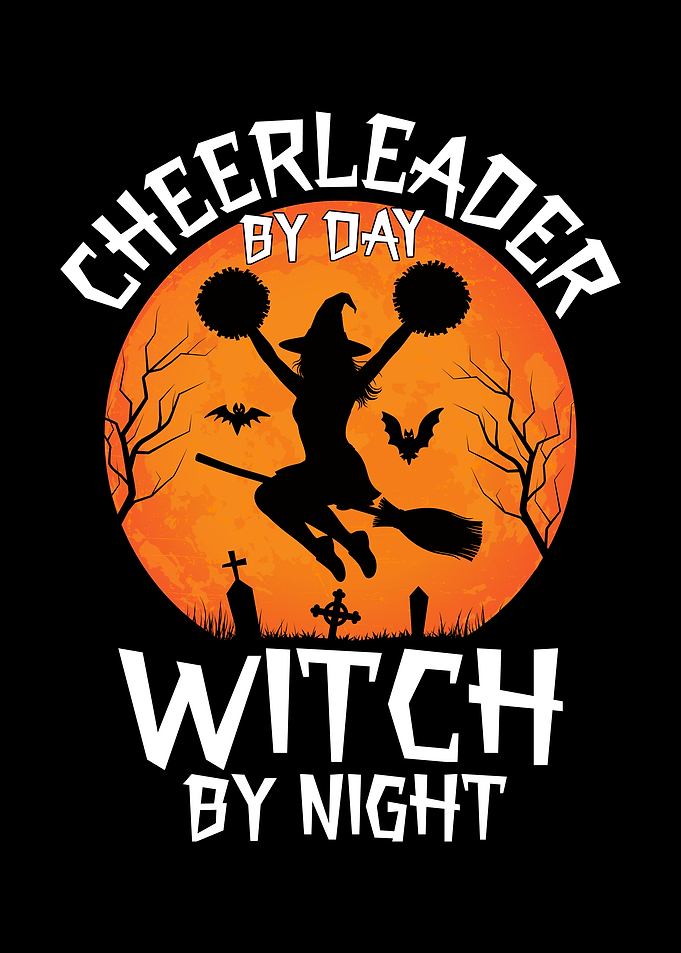Cheerleader Witch Halloween Graphic
