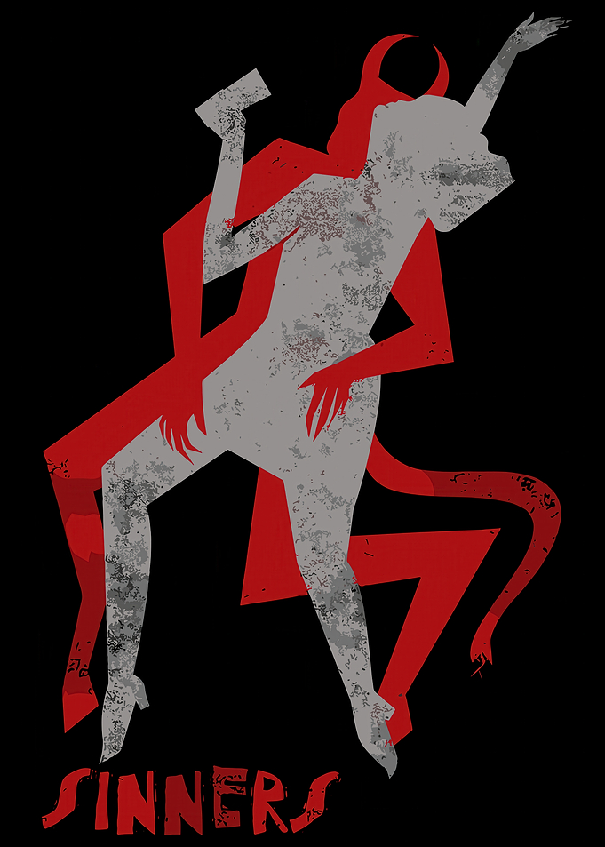Sinners: Devilish Dance in Red and Gray