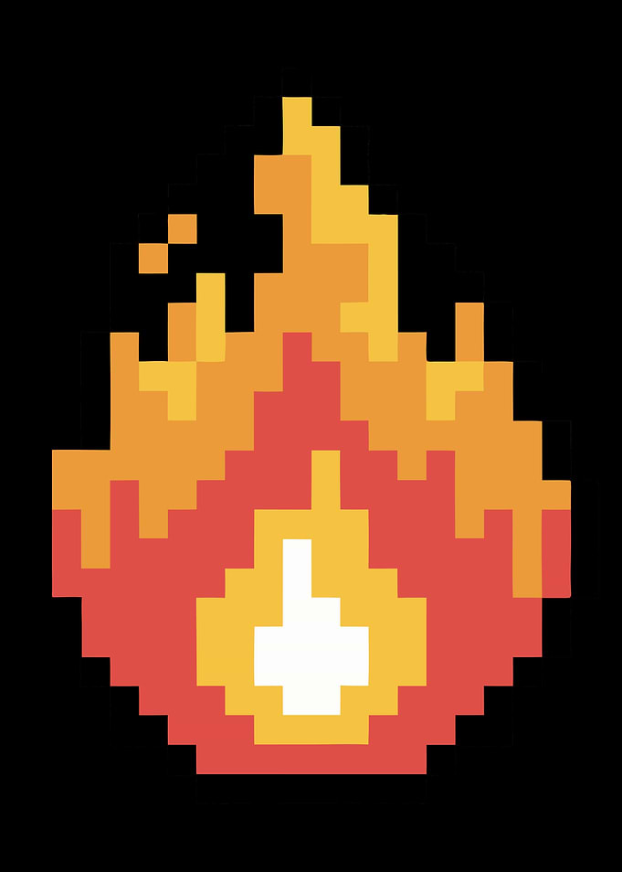 Pixel Art Fire Icon