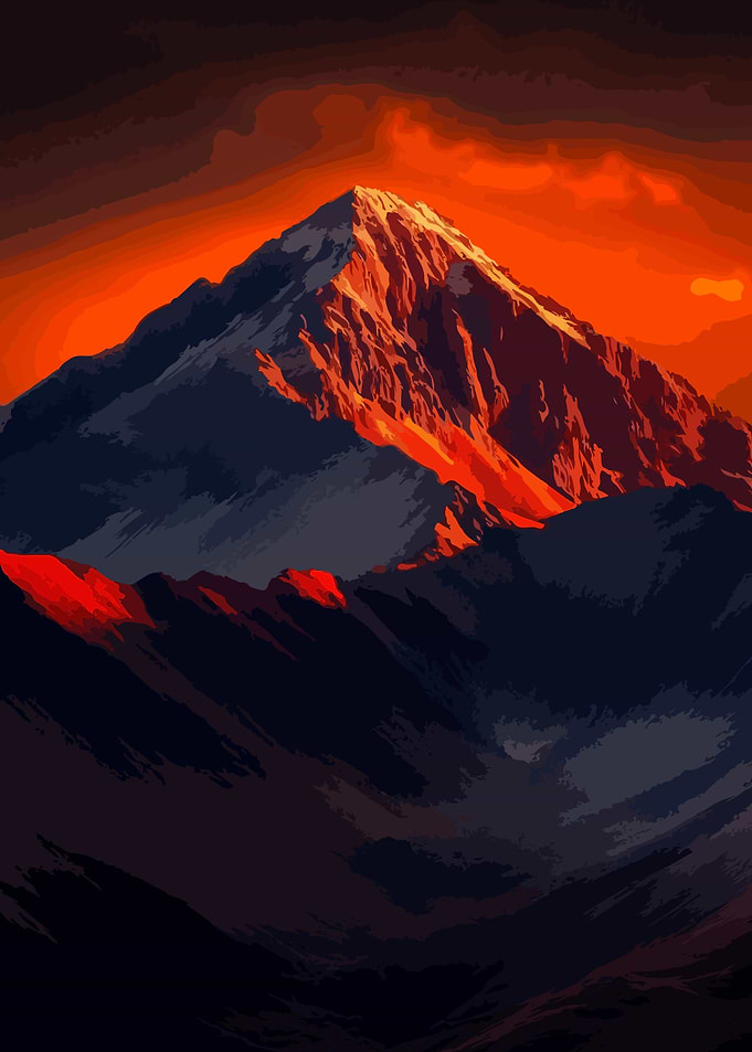 Mountain Peak at Sunset