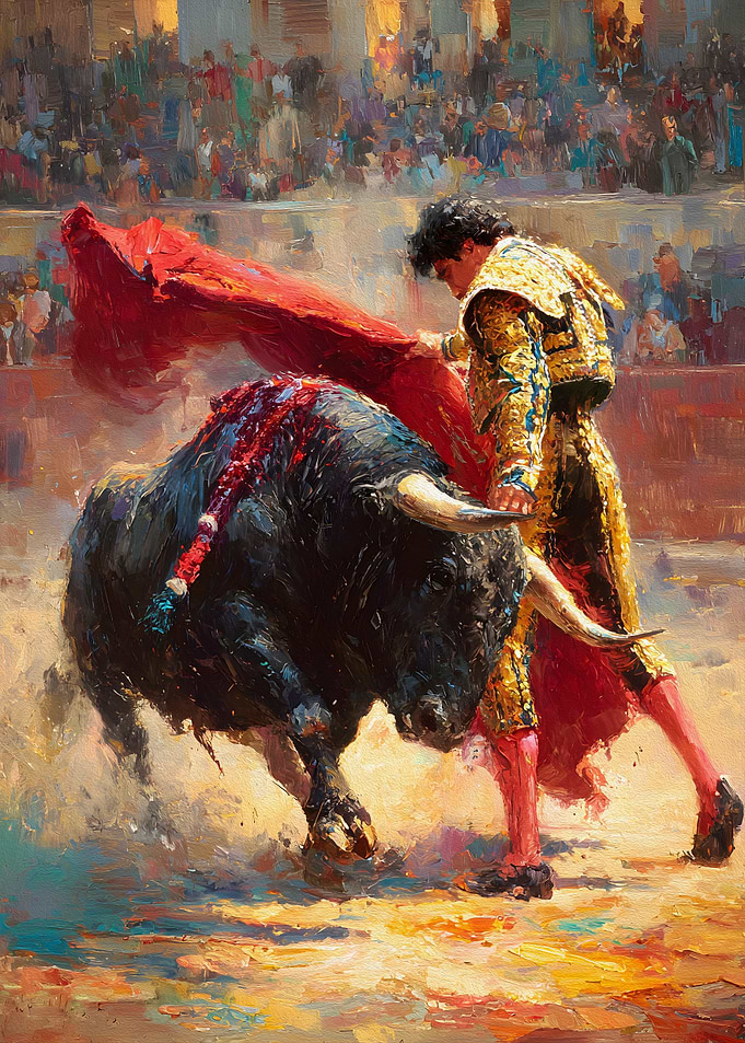 Matador and Bull Corrida Bullfighting