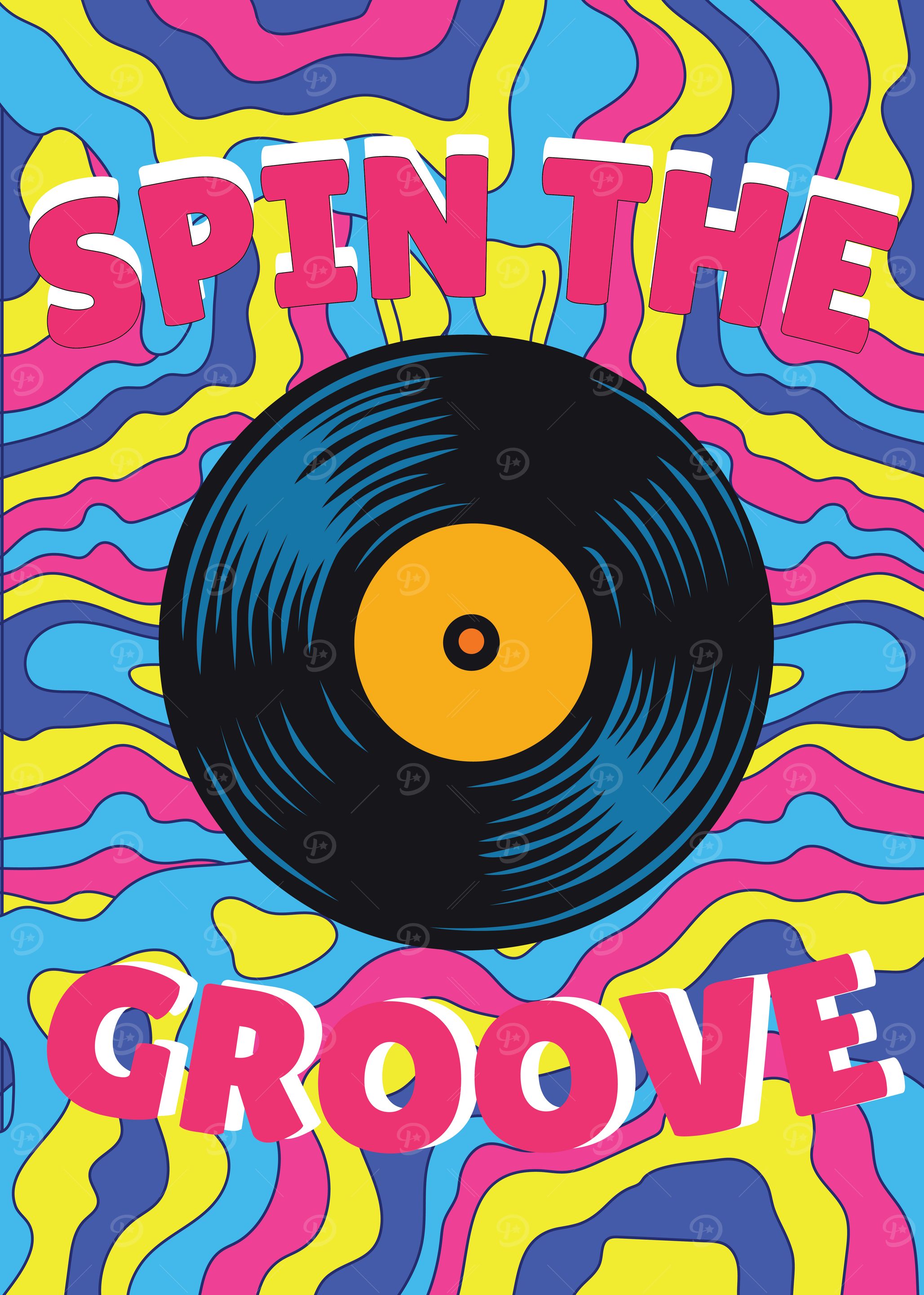 Spin the Groove Vinyl Record Art