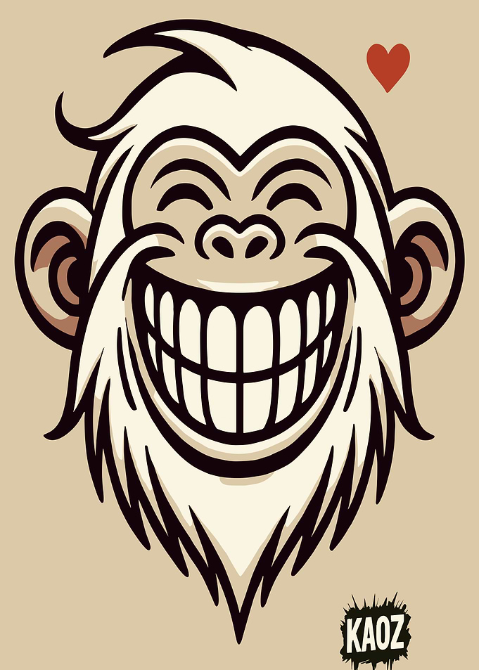 Happy Monkey Cartoon Illustration