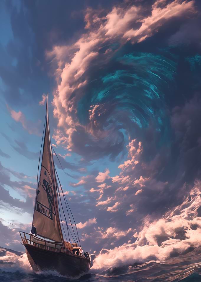 Sailboat in Stormy Seas