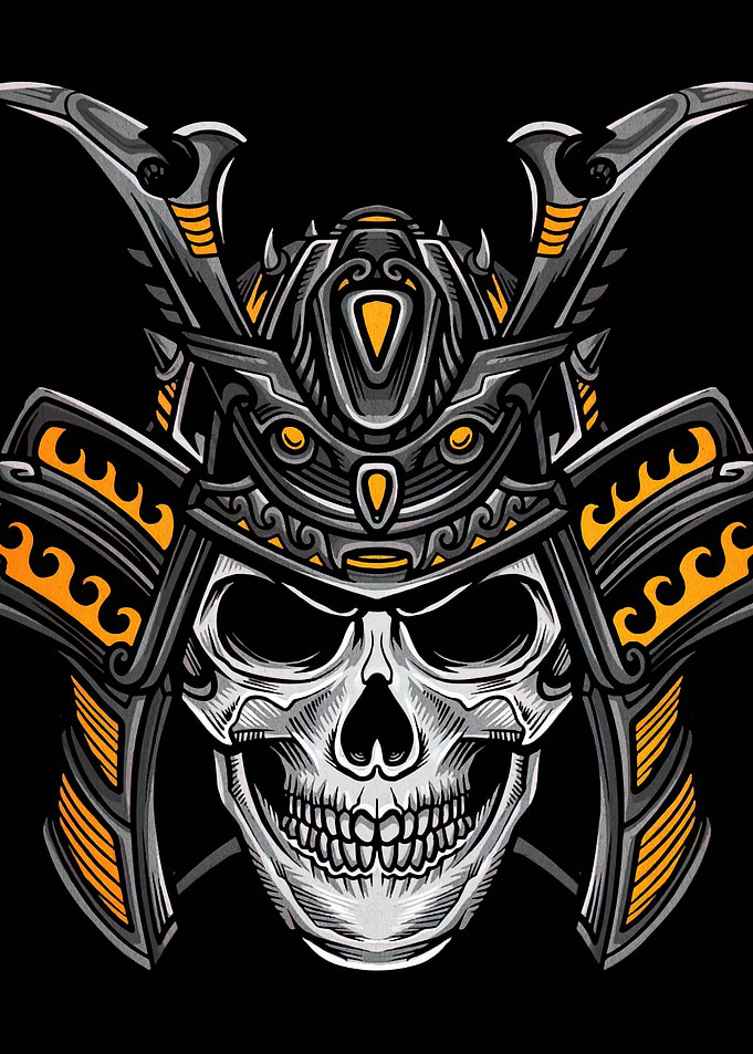 Samurai Skull Warrior Illustration