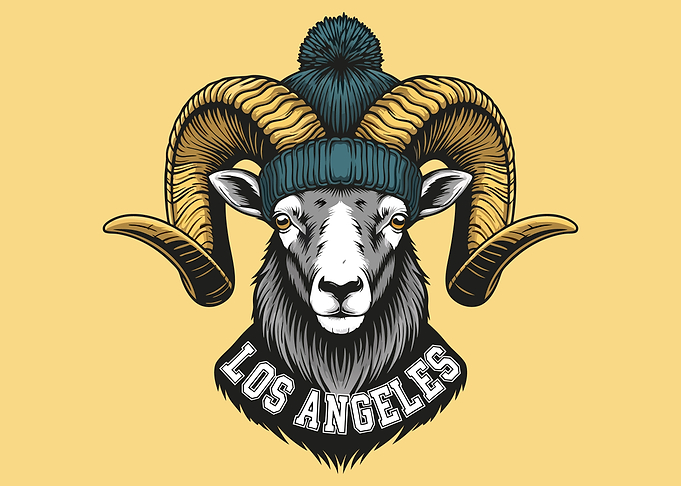 Los Angeles Ram with Beanie