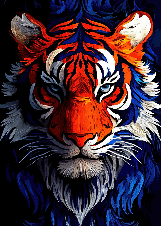 Colorful Tiger Portrait