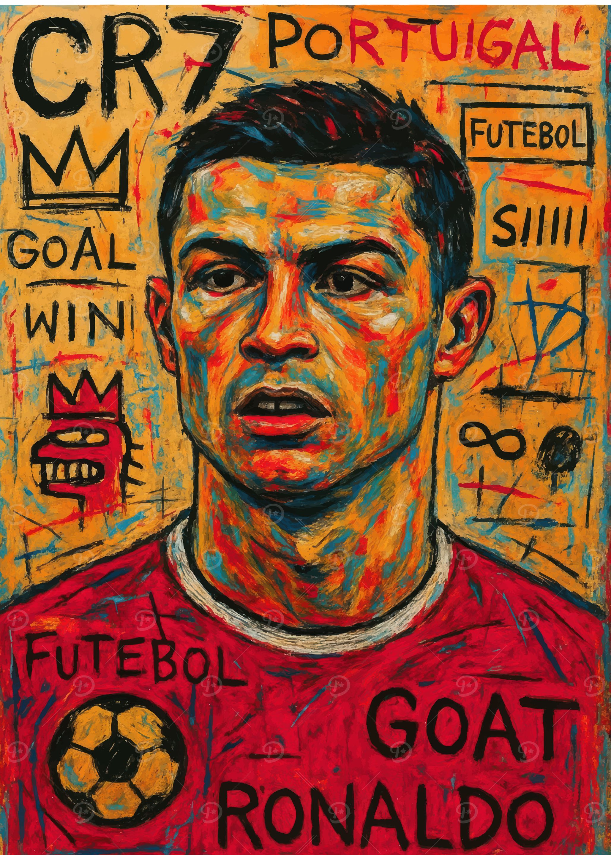 Cristiano Ronaldo Portrait - Basquiat Style