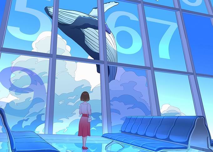 Whale in the Sky Digital Art