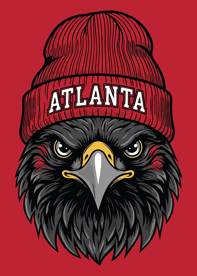 Atlanta Eagle with Beanie Illustration