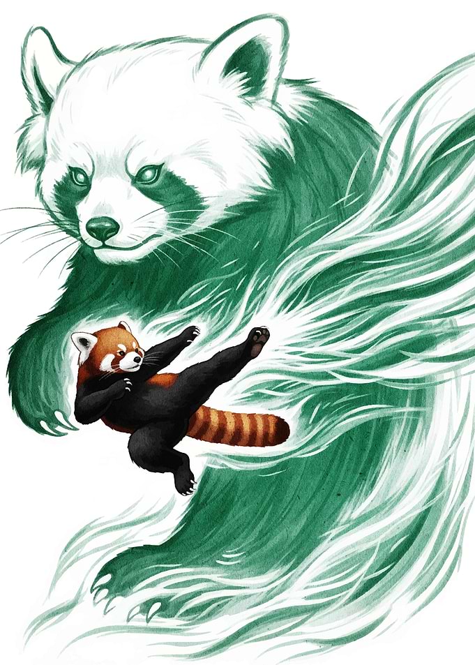 Red Panda Martial Arts Illustration