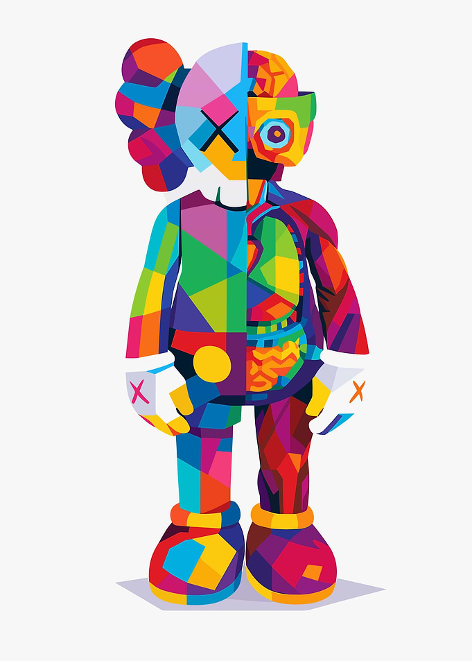 Colorful KAWS Figure with Internal Anatomy