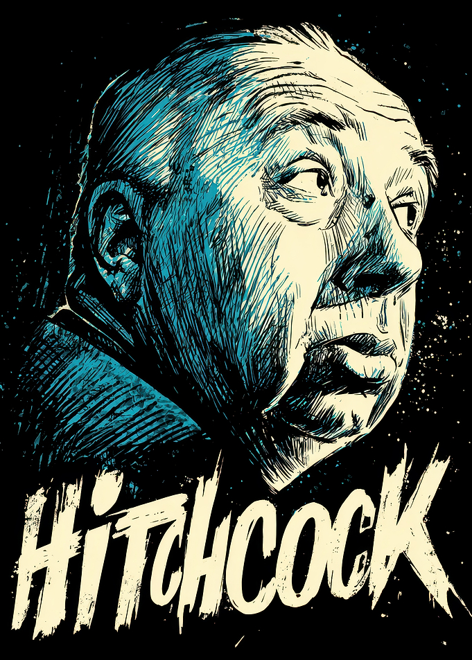 Alfred Hitchcock Portrait Illustration