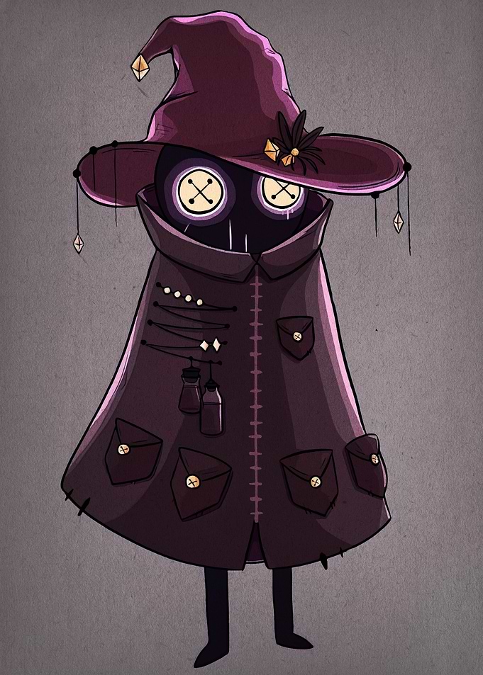 Whimsical Witch Character Illustration