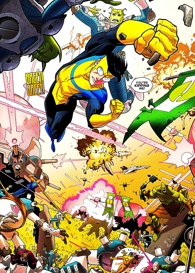 Invincible Comic Book Battle Scene