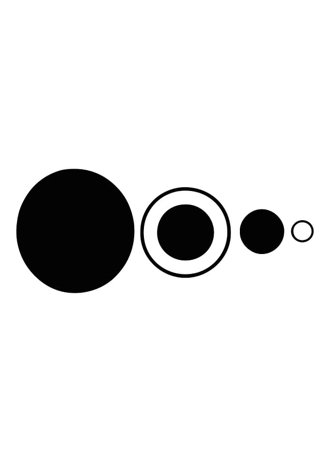Black Circles in Ascending Order