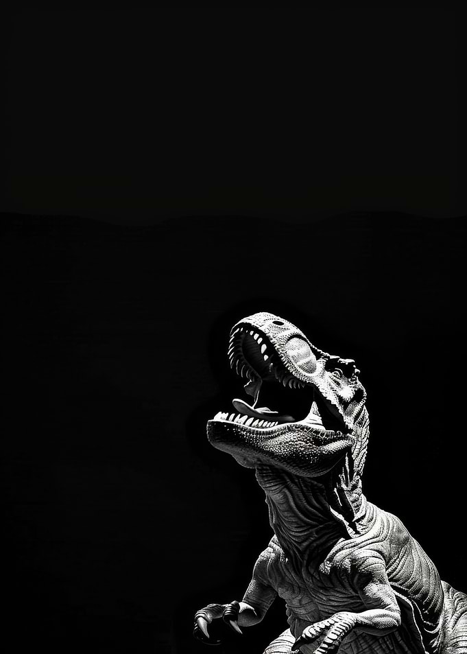 Monochrome Tyrannosaurus Rex Roaring