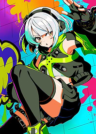 Girl with Graffiti Background