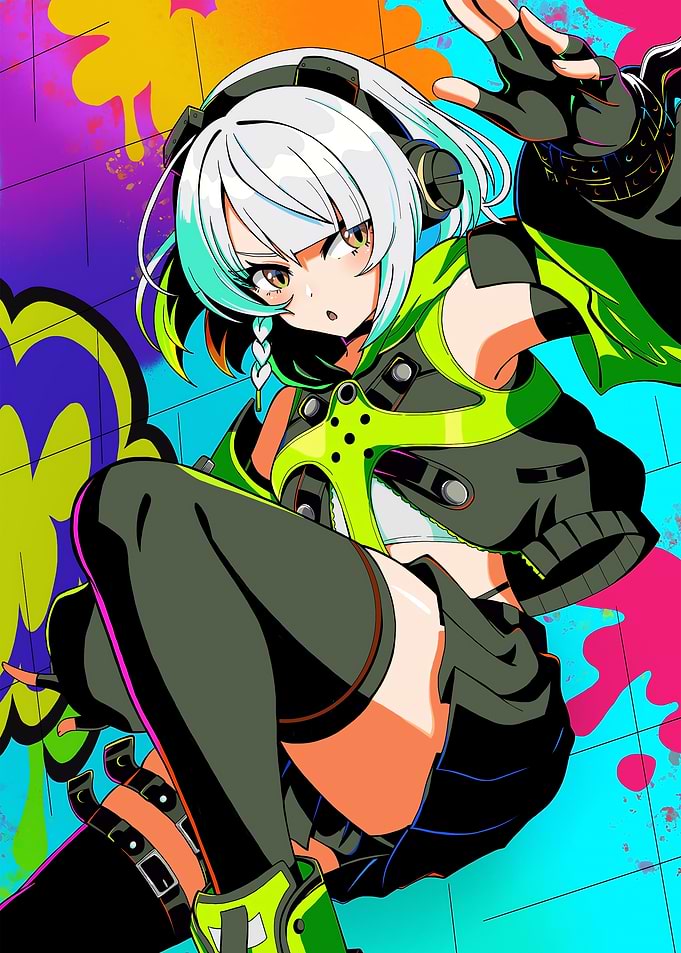 Girl with Graffiti Background