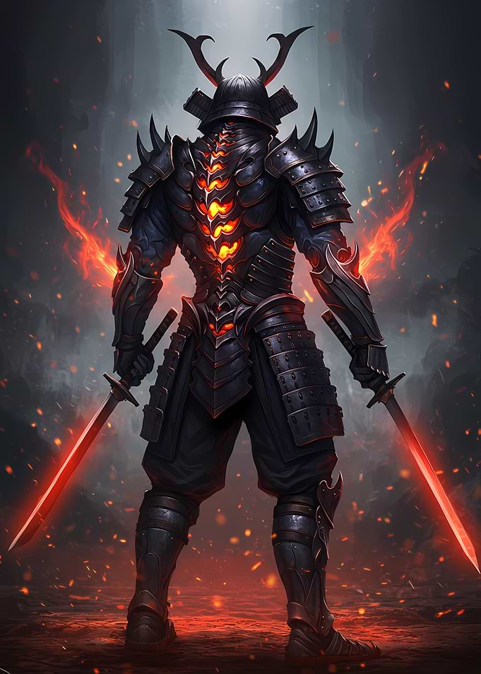 Fiery Samurai Warrior
