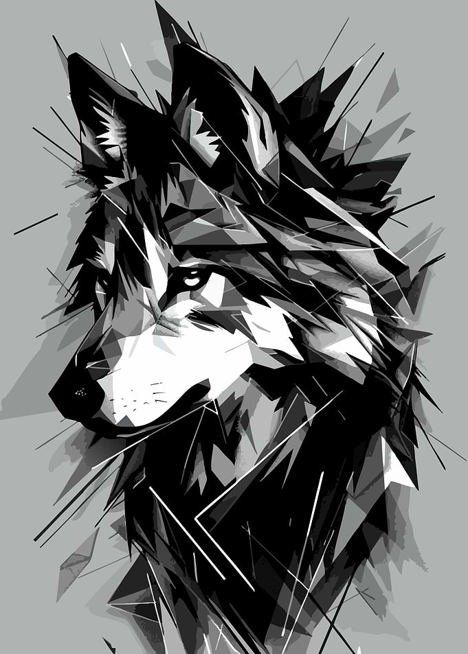 Abstract Wolf Portrait