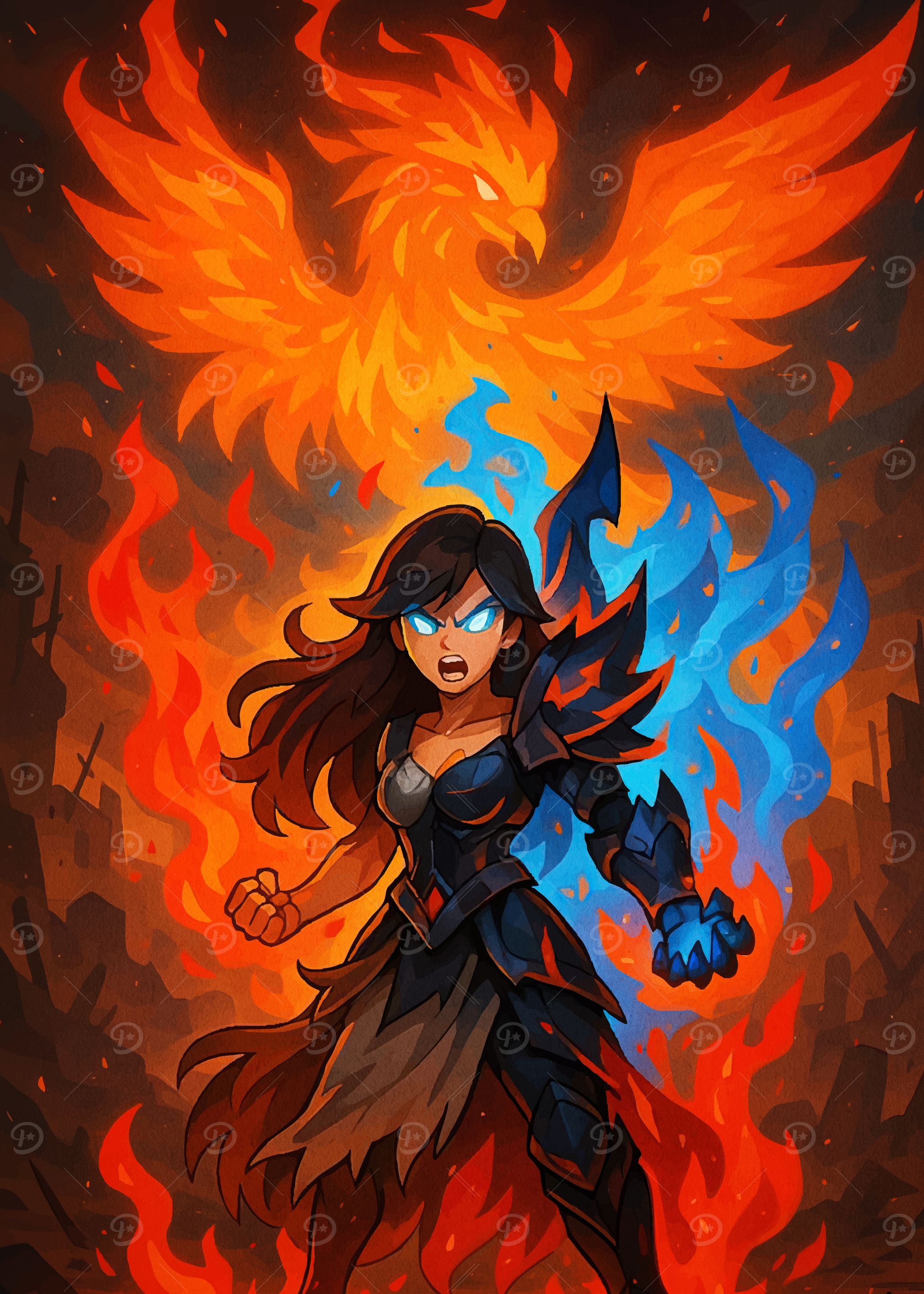 Fiery Warrior Phoenix