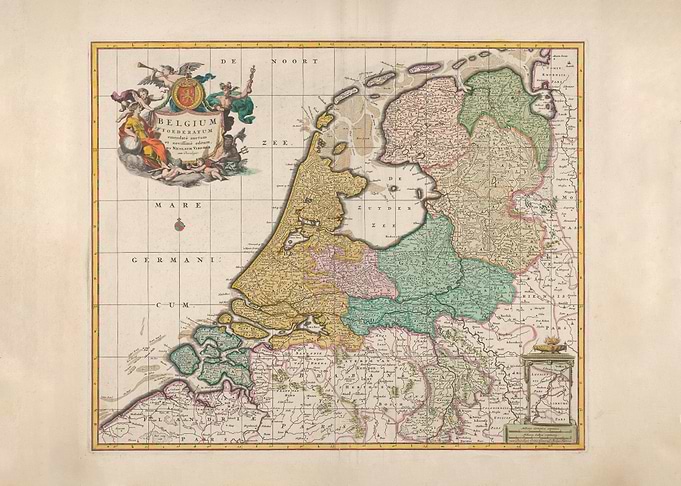 Antique Map of Belgium and Netherlands