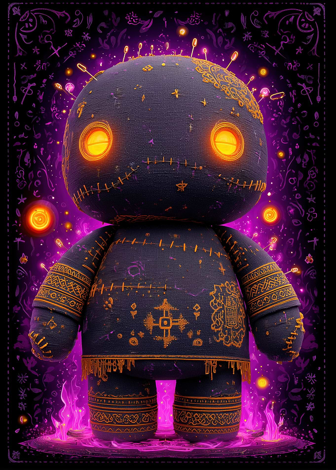 Voodoo Doll with Glowing Eyes